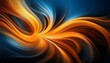 © art - Abstract swirling artwork in vibrant orange and blue hues.