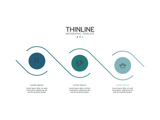 Wall Mural - informative circular process graphics with 3 steps sequence design for web pages.