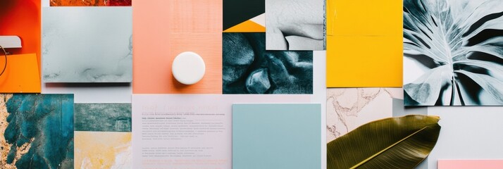 Poster - Creative collage of colorful textures, quotes, and images arranged for visual inspiration and artistic expression. Generative AI