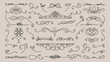 © Rawpixel.com - Vector set. Collection of vintage decorative flourishes and swirls. Elegant swirls and flourishes for design. Perfect for vintage-themed projects and ornate designs. Hand drawn ornament vector set.