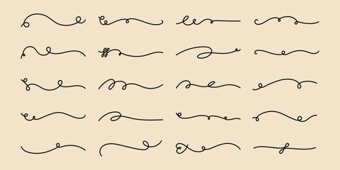 Wall Mural - vector set. collection of vintage decorative flourishes and swirls. elegant swirls and flourishes fo