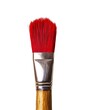 © KQ - Painting brush with a wooden handle and red bristles, isolated against a clean background
