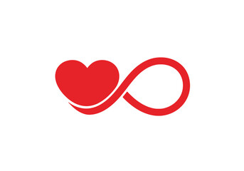 love symbol clipart. this image shows a red heart connected to an infinity symbol. vector illustrati