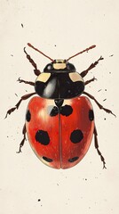 Wall Mural - Ladybug: A Detailed Close-up Illustration