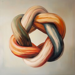 Canvas Print - Abstract Intertwined Knot: A Study in Unity and Complexity