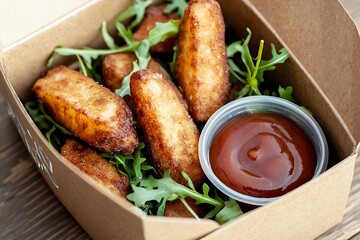 Sticker - Crispy Potato Wedges with Delicious Sauce