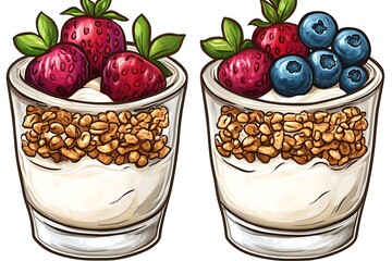 Sticker - Yogurt Parfait with Berries and Granola