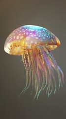 Wall Mural - Spectacular iridescent jellyfish, underwater marine life, vibrant colors