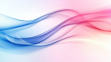 Wall Mural - Flowing waves of blue and purple create an abstract background with a blend of soft gradients and dynamic movement