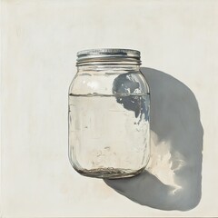 Wall Mural - Glass Jar of Water: A Simple Still Life