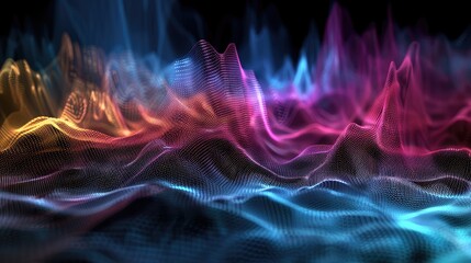 Wall Mural - Multi-Colored Sound Wave Background. Photo