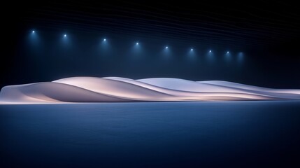 Fototapete - Delicate curves of pearl-white fabric flow softly, illuminated by gentle light that creates a serene and abstract visual reminiscent of calm waves