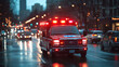 © tong2530 - A paramedic navigating through heavy traffic with sirens blaring, responding to an emergency call