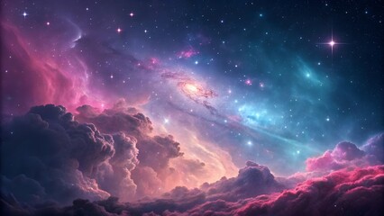 Beautiful nebulae and stars in the night sky. Supernova background wallpaper 