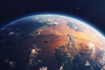 Wall Mural - beautiful view of planet earth from space planet, space, global, world, environment, nature, atmosph