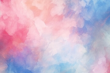 Wall Mural - A watercolor painting of a pink, blue, and white background Gradient Background with Soft Pastel Colors of Pink, Blue, Purple, and Grey, Grainy Textur
