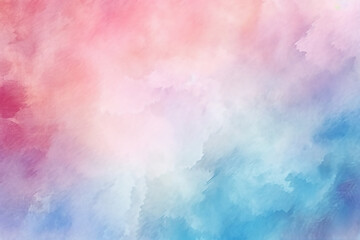 Wall Mural - A watercolor painting of a pink, blue, and white background Gradient Background with Soft Pastel Colors of Pink, Blue, Purple, and Grey, Grainy Textur
