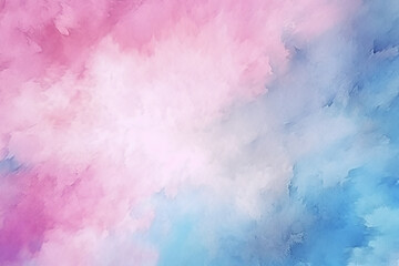 Wall Mural - A watercolor painting of a pink, blue, and white background Gradient Background with Soft Pastel Colors of Pink, Blue, Purple, and Grey, Grainy Textur
