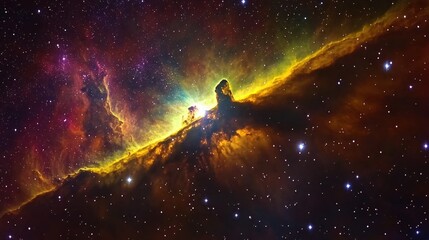 Wall Mural - cosmic nebula golden hour celestial wonder starry night space exploration