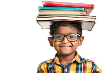 Sticker - Indian children boy glasses photo head.