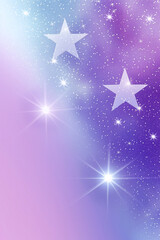 Wall Mural - bright stars shining on a purple and blue galaxy background