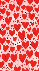 Canvas Print - Red heart pattern backgrounds repetition.