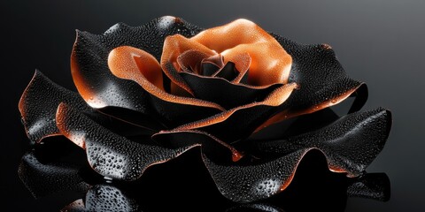 Wall Mural - Flower on Black Surface