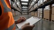 © Arpatsara - A warehouse worker checks inventory with a clipboard, surrounded by neatly stacked boxes in a well-organized storage facility.