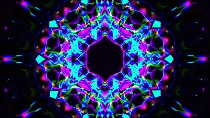 Wall Mural - vibrant abstract kaleidoscope pattern with blue, pink, green, and purple colors creating a mesmerizi