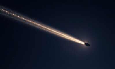 Wall Mural - Glowing comet streaks through dark night sky