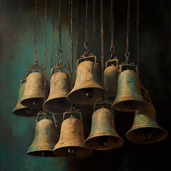 Wall Mural - Antique Church Bells: A Timeless Still Life