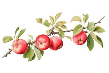 Sticker - Apple branch plant fruit.