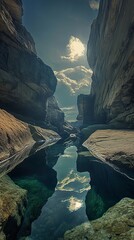 Poster - Serene Mountain Pool Reflection: A Breathtaking Landscape