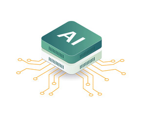 Wall Mural - Ai technology network concept illustration