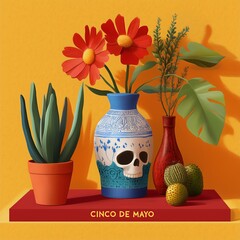 Wall Mural - Cinco de mayo background. Happy Cinco de mayo Fiesta. Cinco de mayo celebration. with text CINCO DE MAYO for Poster, Banner, Flyer, Card, Post, Cover, Greeting. Mexican holiday. May 5. 