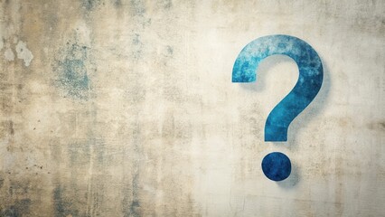 Poster - A textured background featuring a large blue question mark with space for text