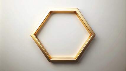 Aufkleber - Elegant Golden Hexagonal Frame on a Neutral Background