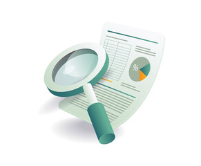 Wall Mural - business development analysis data magnifying glass