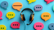 © Muhd Harith - Customer service concept with a headset icon surrounded by speech bubbles