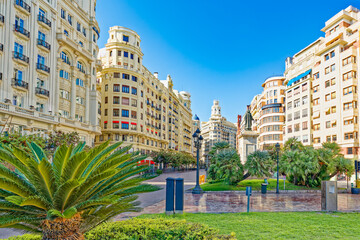 Wall Mural - Valencia. Modernisme Plaza of the City Hall .