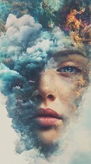 Canvas Print - Dreamy Woman: A Surreal Portrait of Nature and Mind