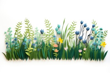 Wall Mural - Grass border outdoors painting nature.