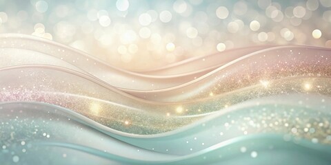 Aufkleber - Elegant Shimmering Waves with Soft Pastel Hues and Sparkling Glittering Texture
