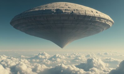 Poster - UFO hovering above the clouds