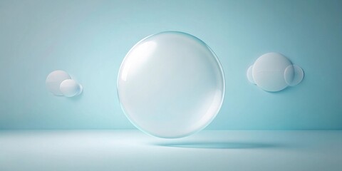 Fototapete - Serene Minimalist Abstract Sphere Display with Soft Light Blue Background
