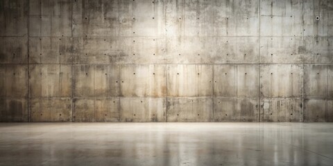 Fototapete - Empty Industrial Room with Weathered Concrete Wall and Polished Floor
