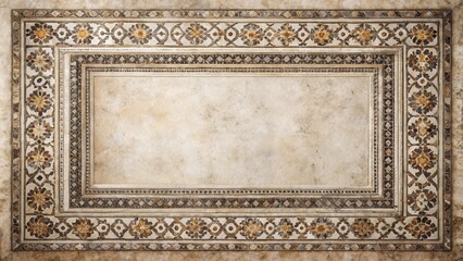 Fototapete - Antique Ornate Stonework Frame with Central Blank Space for Text or Image