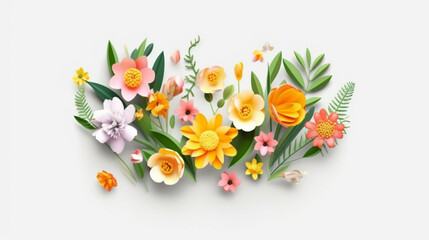 Wall Mural - A vibrant garden of flowers seamless background with colorful wild summer flowers 

