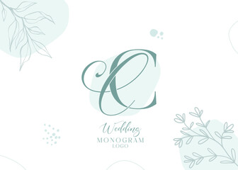 Wall Mural - CC wedding initial monogram logo