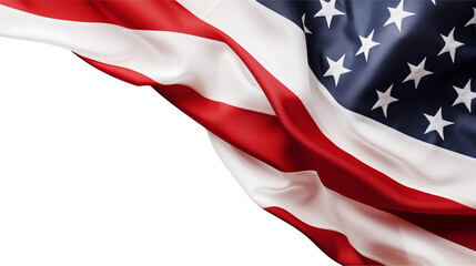 American Flag Draped on a transparent background